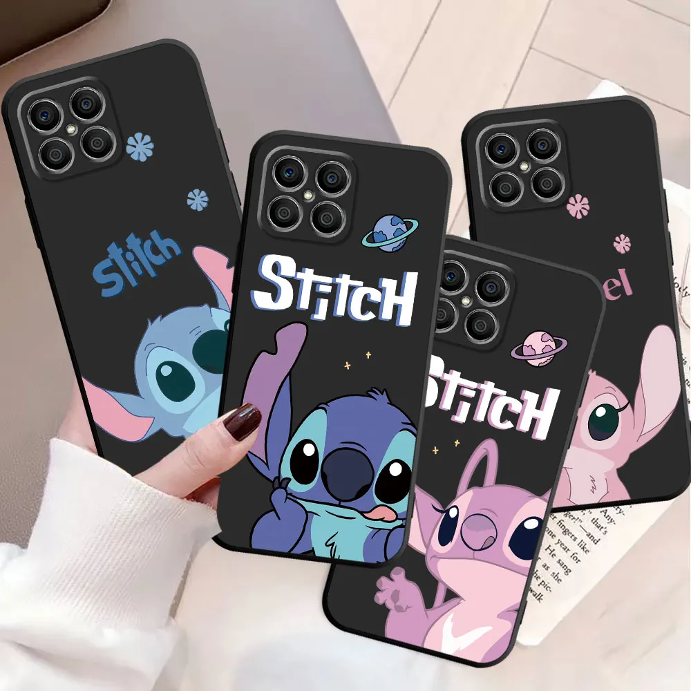 Funda Cute Cartoon Lilo Stitch Black Soft Phone Case for Xiaomi Redmi 9A 9 9C 9T 10 10C 12C 12 4G 12 5G K40 Pro A1 A2 