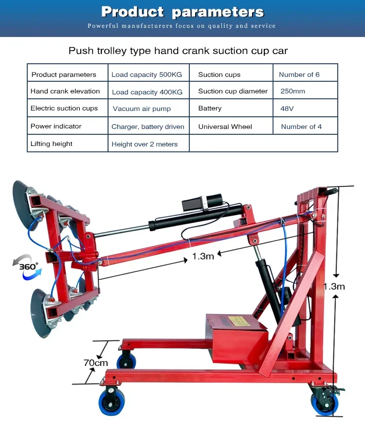 Equipamento de carregamento cantilever de sucção de vidro único, elevador, copo, ferramenta, carro para glassdrager, levantador de ventosa de vidro