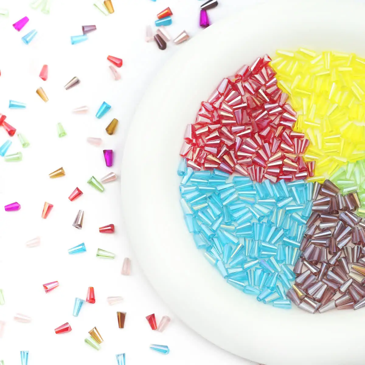 JHNBY Tower shape Upscale Austrian crystal beads conical High quality loose beads glass 3*6mm 100pcs supply bracelet Jewelry DIY