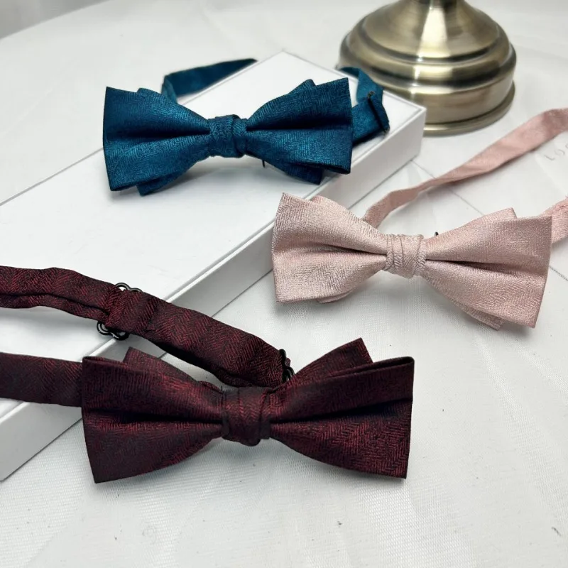 

Сплошной цвет, галстук-бабочка с темным узором, повседневный универсальный двухслойный галстук-бабочка, аксессуары для студенческой формы, галстук-бабочка, простая индивидуальность