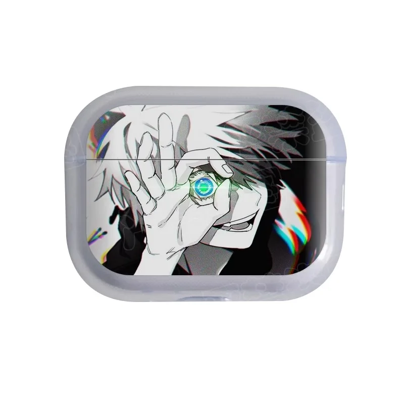 Anime Jujutsu Kaisen Soft Airpods Case for Airpod Pro2 AirPods 3 2 1 Pro Black Wireless Bluetooth Earphone Box Manga Cover Coque