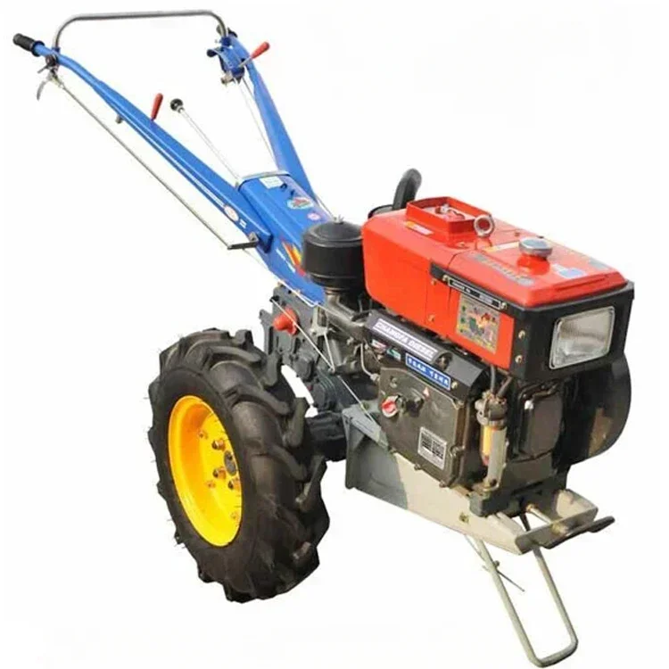 Customized 18hp Agricultural Two-wheel Walk-behind Tractor, Small Rotary Tiller Furrowing Seeding Harvesting Ploughing NEW