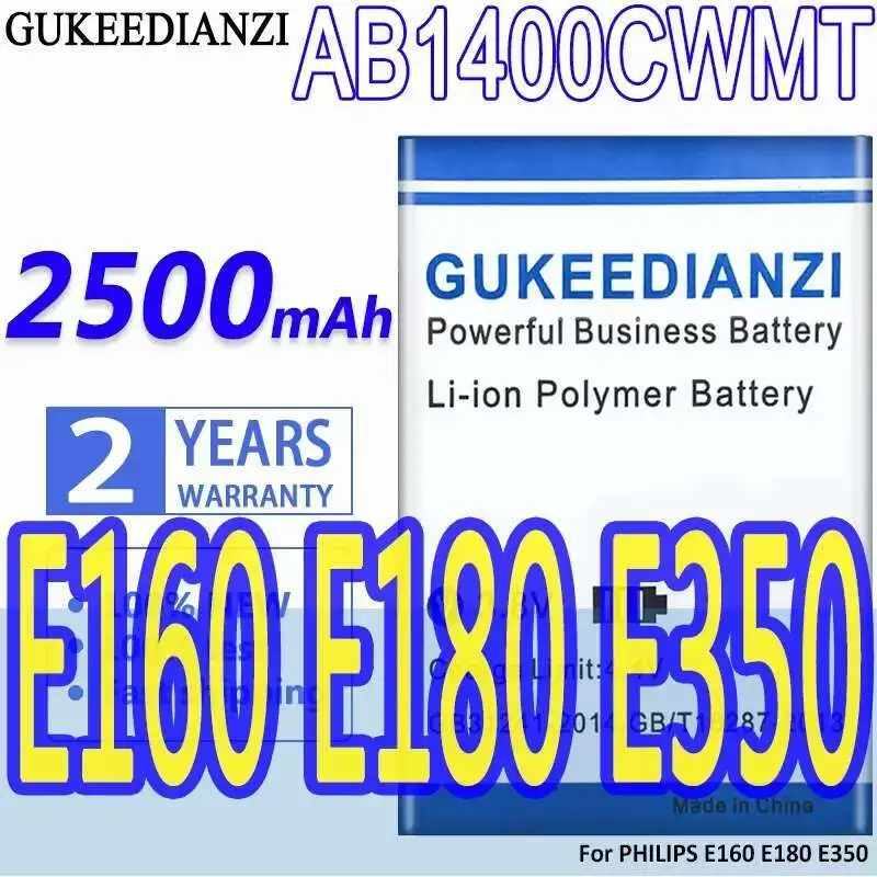 

For Philips E160 E180 E350 2500Mah Good Low-Temperature Performance Mobile Phone Battery AB1400CWMT Lightweight