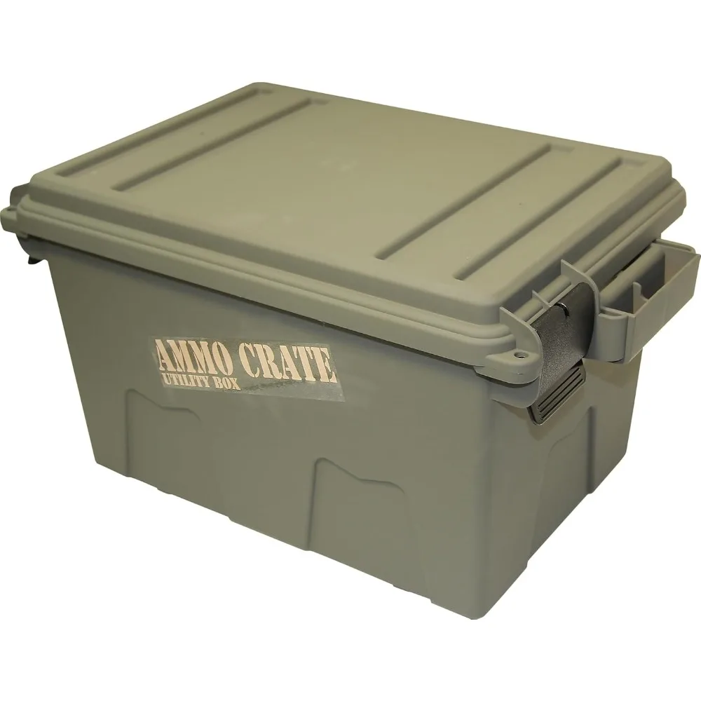

Ammunition box/multi-purpose box, O-ring seal, waterproof and moisture-proof, double padlock design, military green.