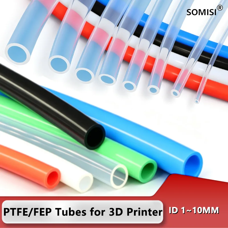 2/5M High Temperature Resistant F46 Hard Pipe ID 1 2 2.5 3 4 5 6 7 8 10mm For 3D Printer Rigid PTFE FEP Tubes 600V 3KV Cable