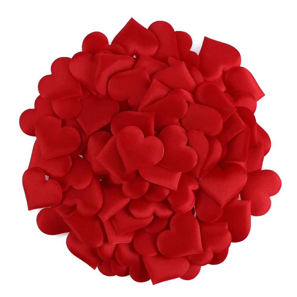 100Pcs/Bag Love Heart Throwing Rose Petals 3D Flower Padded Fabric Romantic Beautiful Wedding Party Throwing Rose Petals Decor