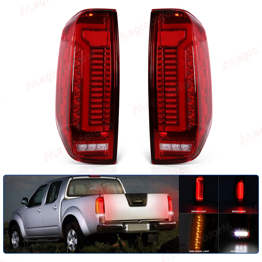 For Nissan Navara D40 Frontier 2005 2006 2007 2008 2009-2015 LED Taillight Brake Light Turn Signal Lamp Rear Warning Light 12V