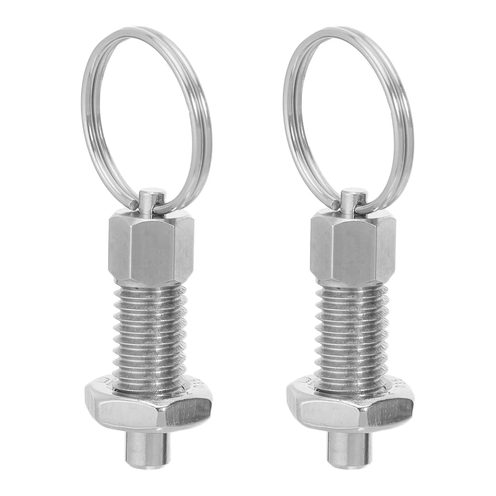 2Pcs Stainless Steel Spring Loaded Plunger Knob M8 Index Retractable Locking Pin Heavy Duty Trailer Gate Industrial Equipment
