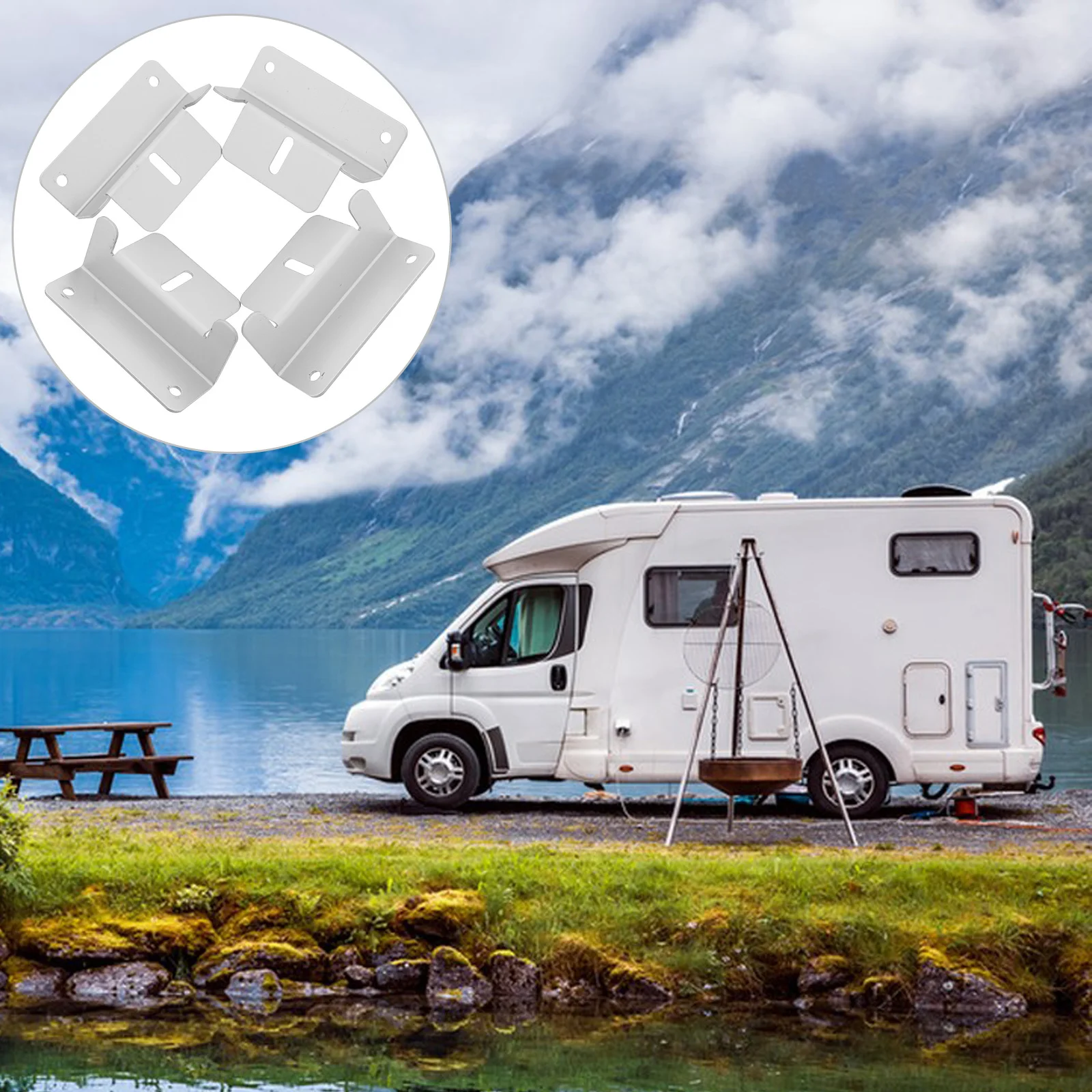 

4 шт. алюминиевые кронштейны для солнечных панелей, регулируемый монтажный комплект, прицеп для лодки на крыше автофургона, установка «сделай сам», комплект кронштейнов для солнечной панели