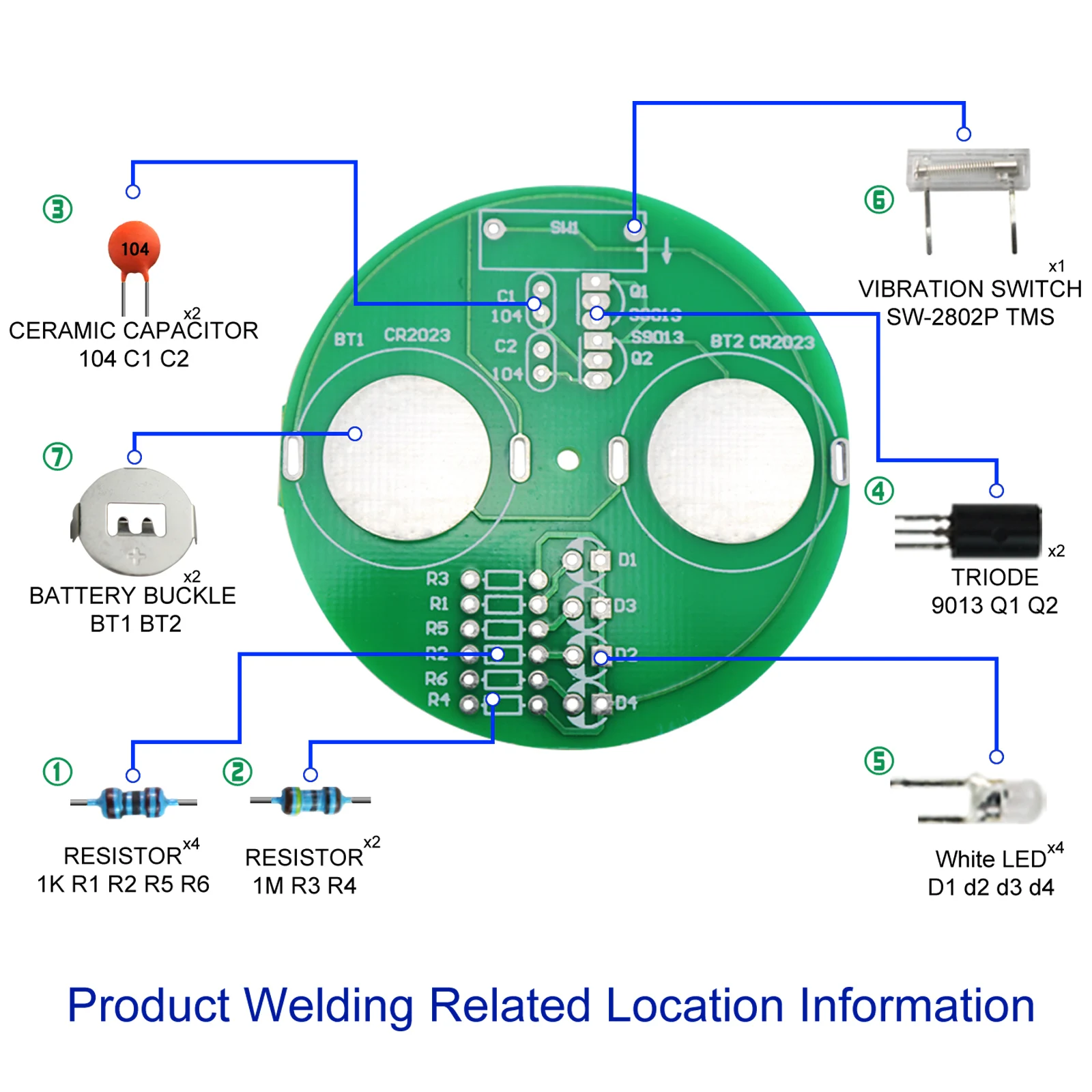 Diy Electronic Kit LED Gyro DIY Welding Kit Rotating Lantern Inline Components Diy Electronic Sodering Project(without Battery)