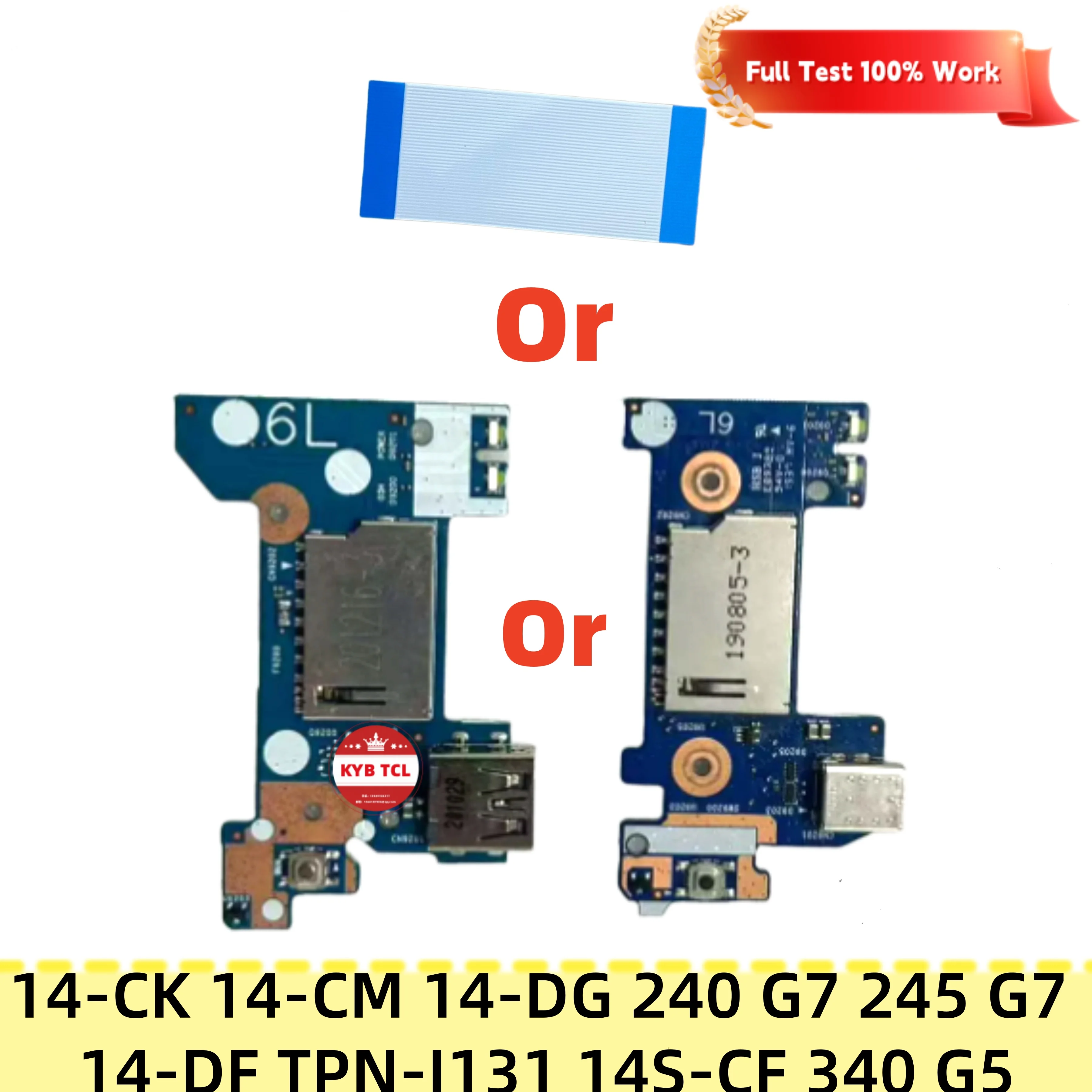 6050A2983901 6050A2979701 Para HP 14-CK 14-CM 14-DG 240 G7 245 G7 14-DF TPN-I131 14S-CF 340 G5 Placa de Botón de Encendido USB SD Tipo-C