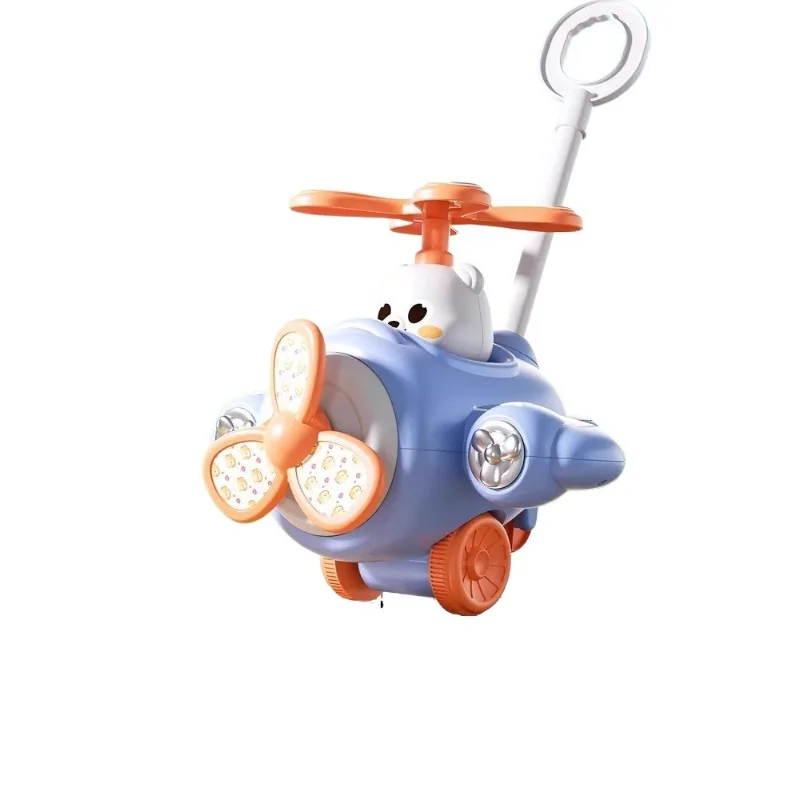 لعبة طائرة دفع للأطفال الصغار مع موسيقى، مثالية لعمر 1-2 و3 سنوات، مشاية مع عربة أطفال ذات شريط واحد، لعبة أطفال