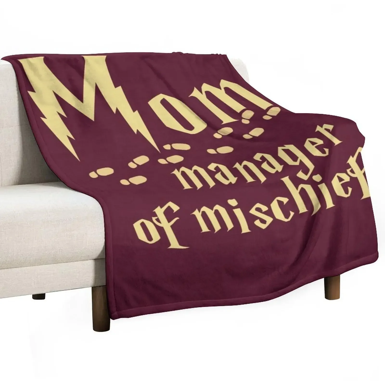 

Mom manager of mischief Throw Blanket Stuffeds Beautifuls Picnic Blankets