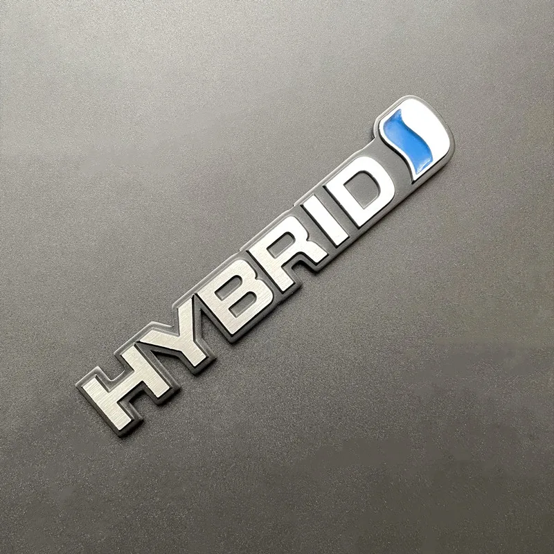 3D Metal HYBRID Rear Trunk Side Fender Emblem Badge Sticker Decals For Toyota Hybrid Synergy Drive Prius Camry Rav4 Crown Auris