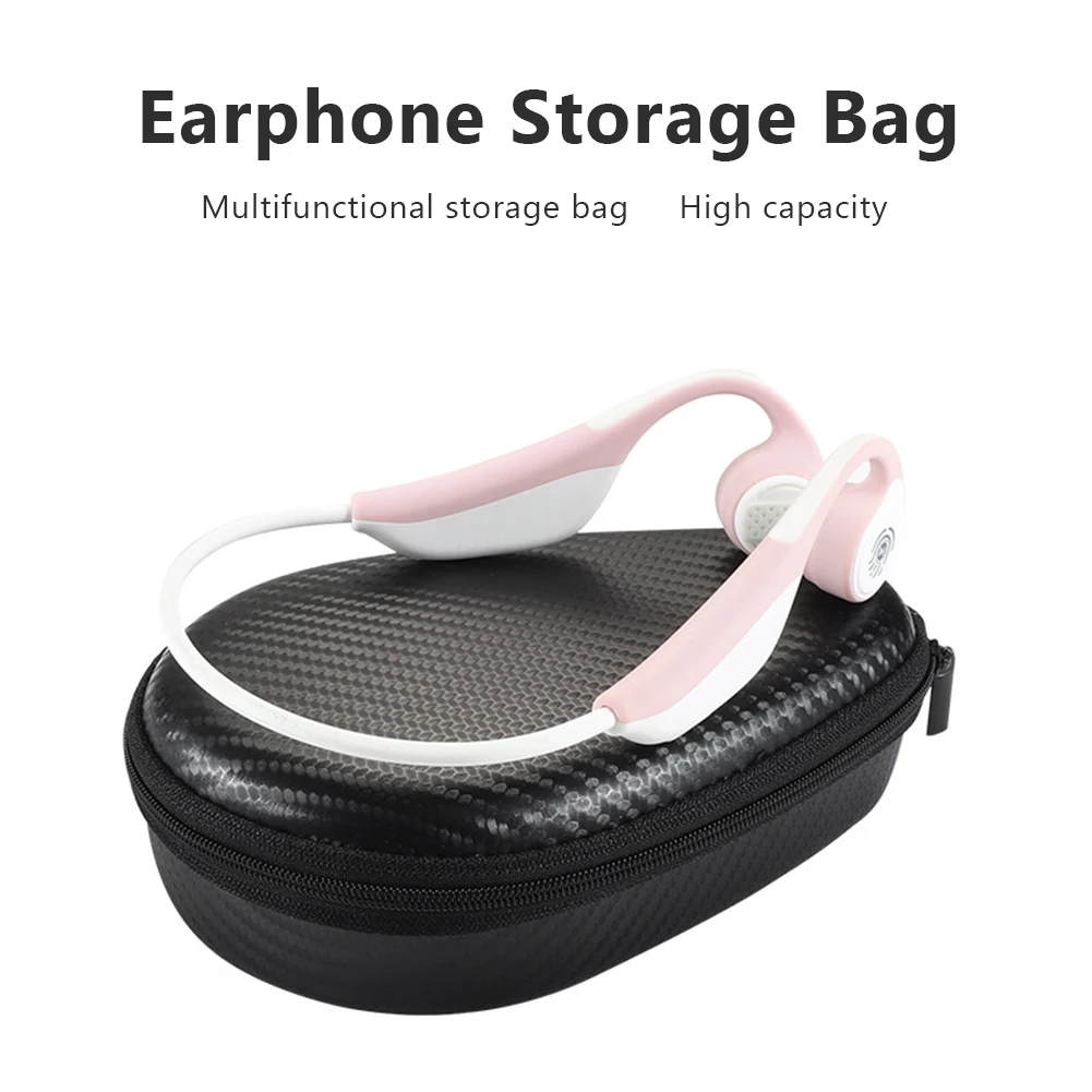 Bluetooth-Compatible Headphones Case for AfterShokz Aeropex Storage Bag Pouch Protective Case Charger Data Cable Storage Bag