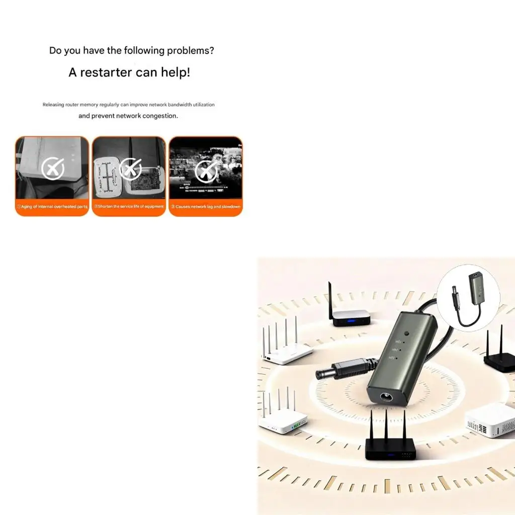 

Router Rebooter Device Equipped 12H 24H 72H Intervals Easy Connection Maintain Networks Stability