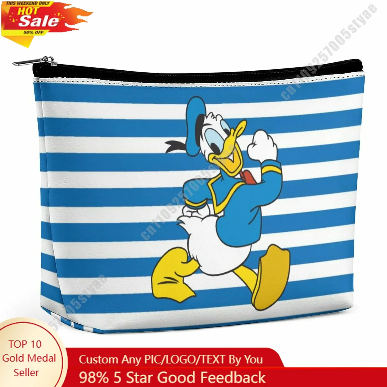 

Donald Duck Cosmetic Bag Disney Cartoon Role DIY Customized Graphic Design Personalized Creation Holiday Gift Cosmetic Storage