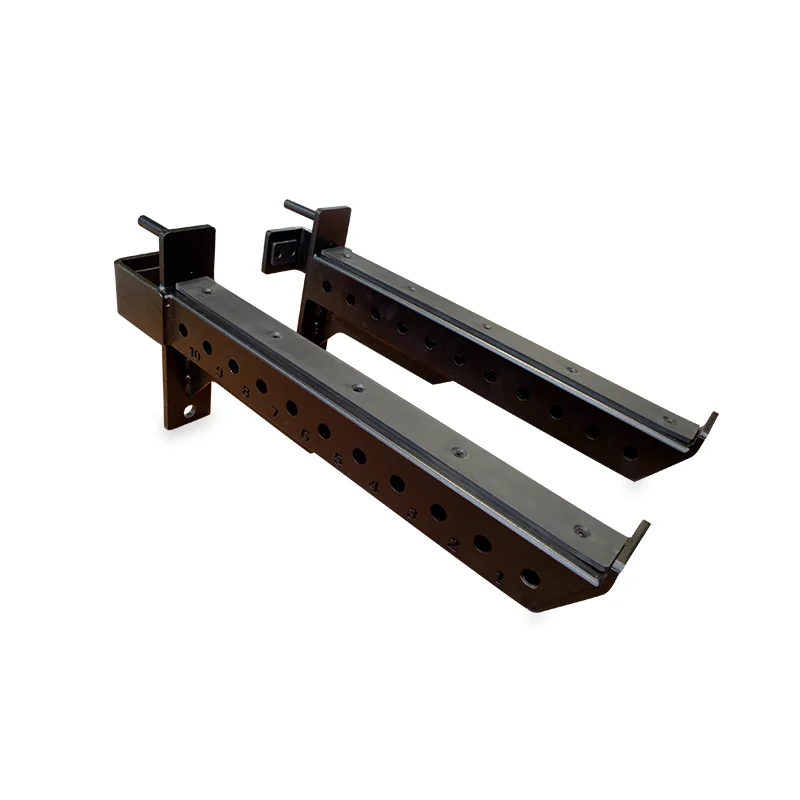 

Safety Spotter Arms for Power Racks with 18mm or 26mm Holes - Heavy Duty Barbell Safety Catches with Rubber Pad, Adjustable