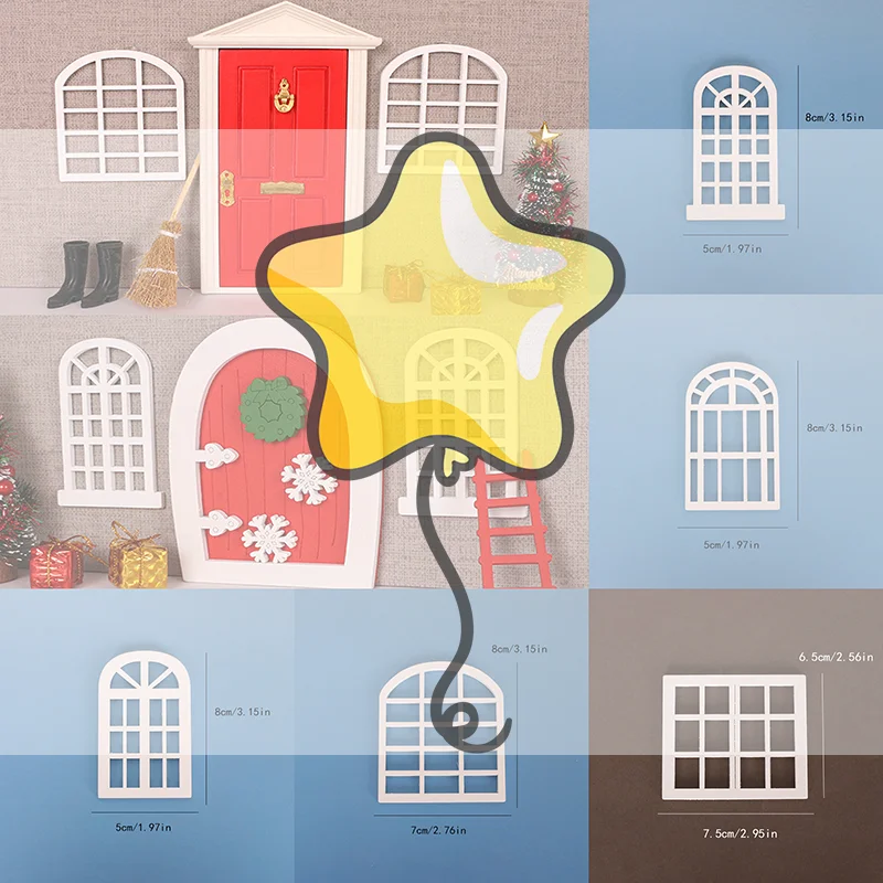 1/12 Mini casa delle bambole Cornice per finestra in legno Modello Mobili per casa delle bambole Decorazione Casa delle bambole Micro scena Puntelli da costruzione