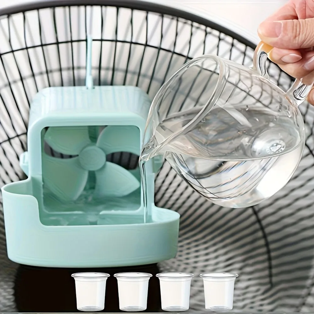 6-piece fan cooling accessories, suitable for handheld and floor fans, reusable ice chamber system, efficient summer cooling