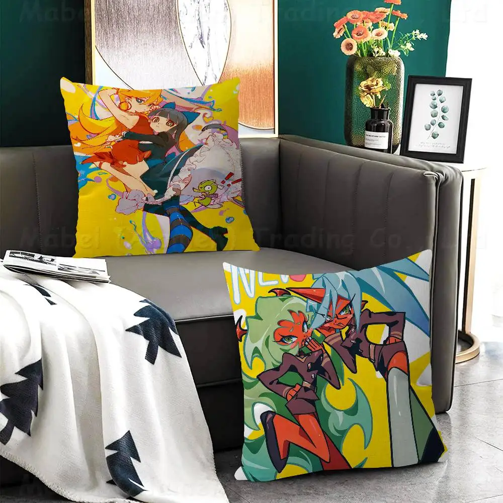 Anime Panty & Stocking With Garterbelt Office Cushion Pillowcase Car Cushion Cover45X45CM Lumbar Pillowcase Sofa Pillowcover
