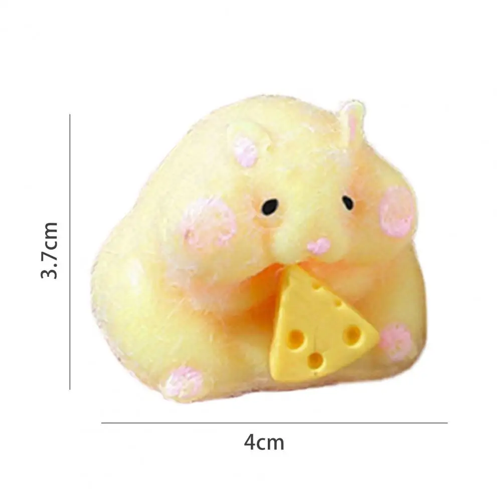 Cheese Hamster Pinch Toy Slow Rebound TPR Stress Relief Animal Squishes Sensory Fidget Squeeze Toy Kids Adults Birthday Gift