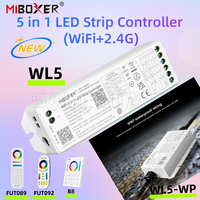 Miboxer New Upgraded Waterproof IP67 WL5-WP&Non-waterproof WL5 5-in-1 LED Controller WiFi+2.4G  Smart LED Strip Control DC12~48V
