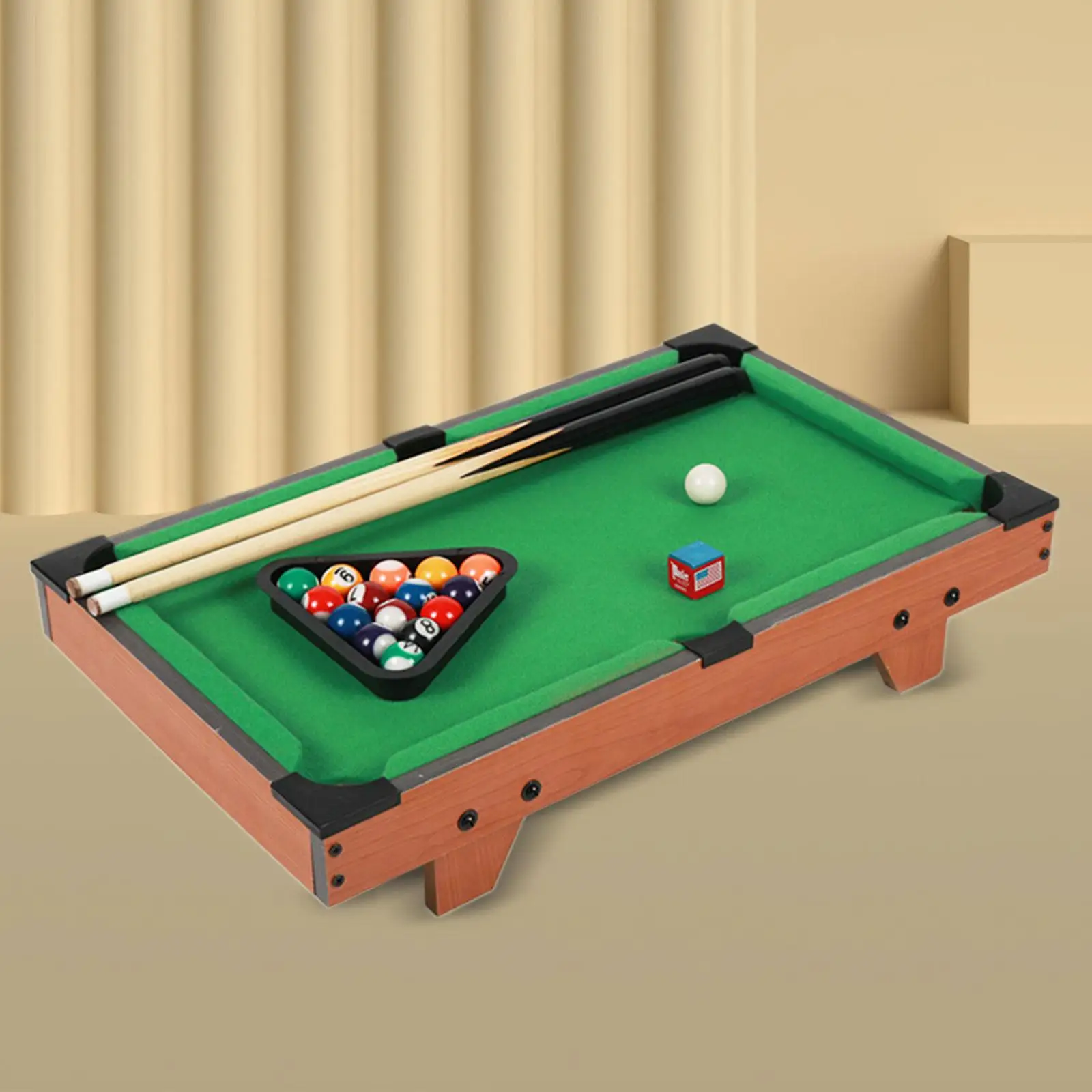 

Kids Pool Table Set Home Office Practical 2 Billiard Cues Game Toy Tabletop