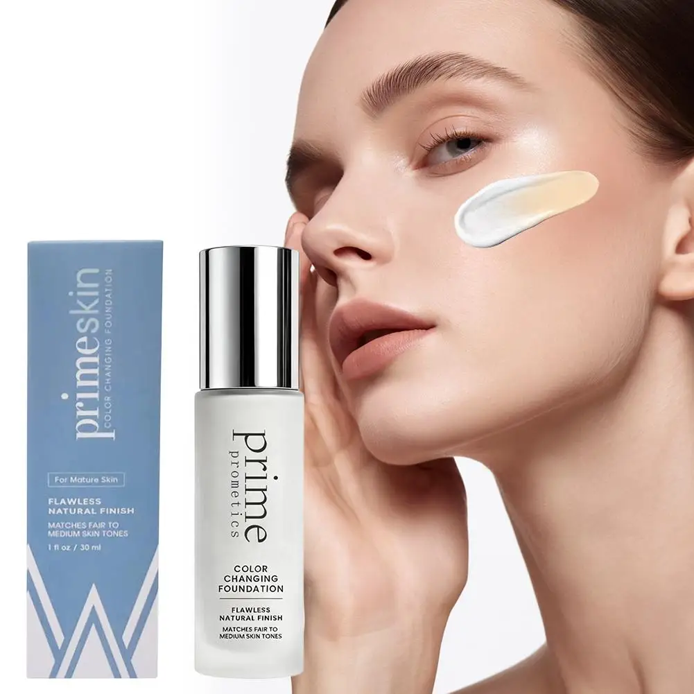 Temperaturfarbwechselnde Foundation Flüssige Basis Feuchtigkeitsspendend Ölkontrollierend Wasserfest Langanhaltend Gesichts-Make-up Kosmetik 30ml