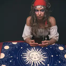 Tarot Card Tablecloth Astrology Altar Tarot Divination Cards Table Cloth Tapestry Board Game Playing Card Mat Tarot Playmat