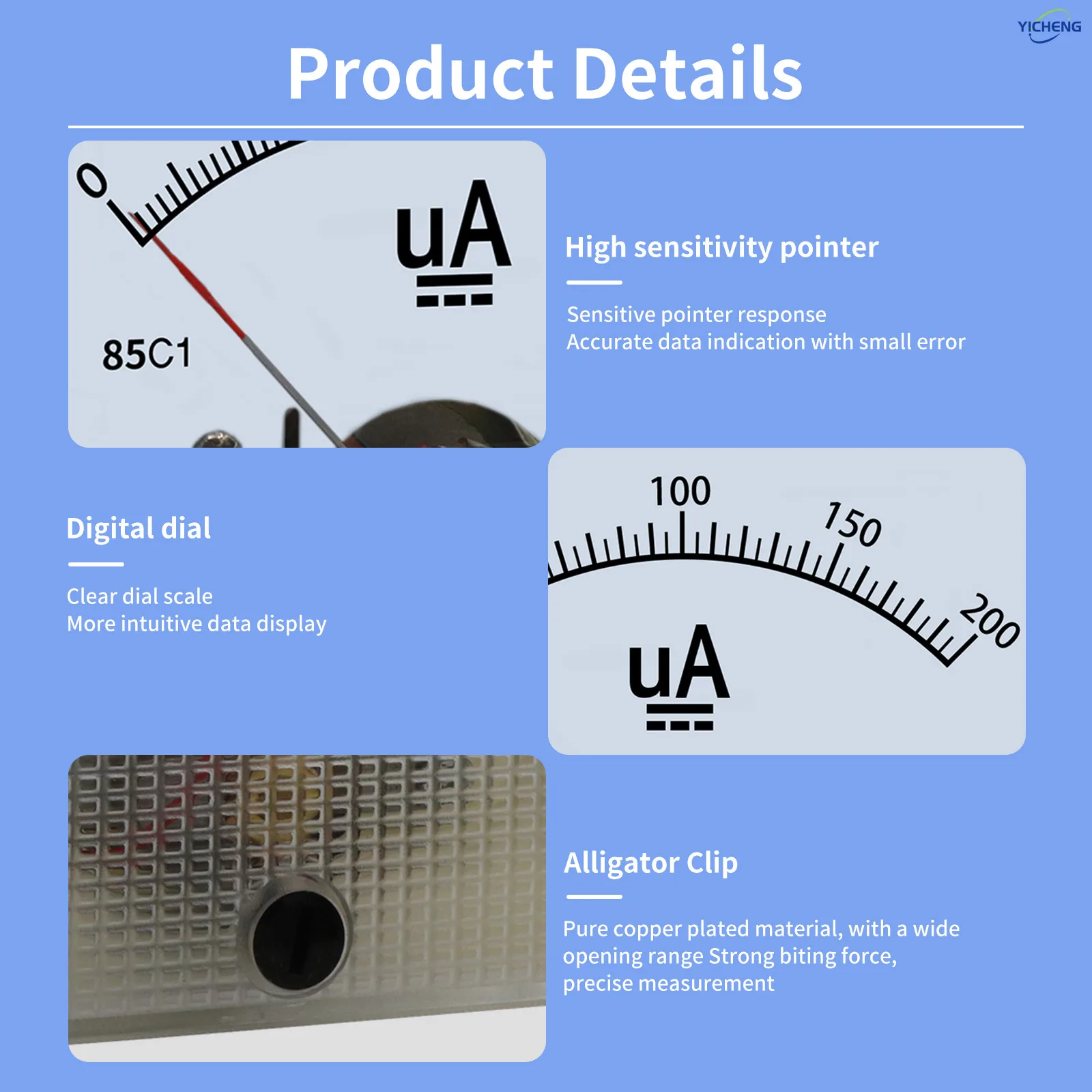 1Pcs DC Microampere meter 85C1 Pointer Type.Mechanical Meter.current Measurement 20uA~1000uA for Accurate Current Reading