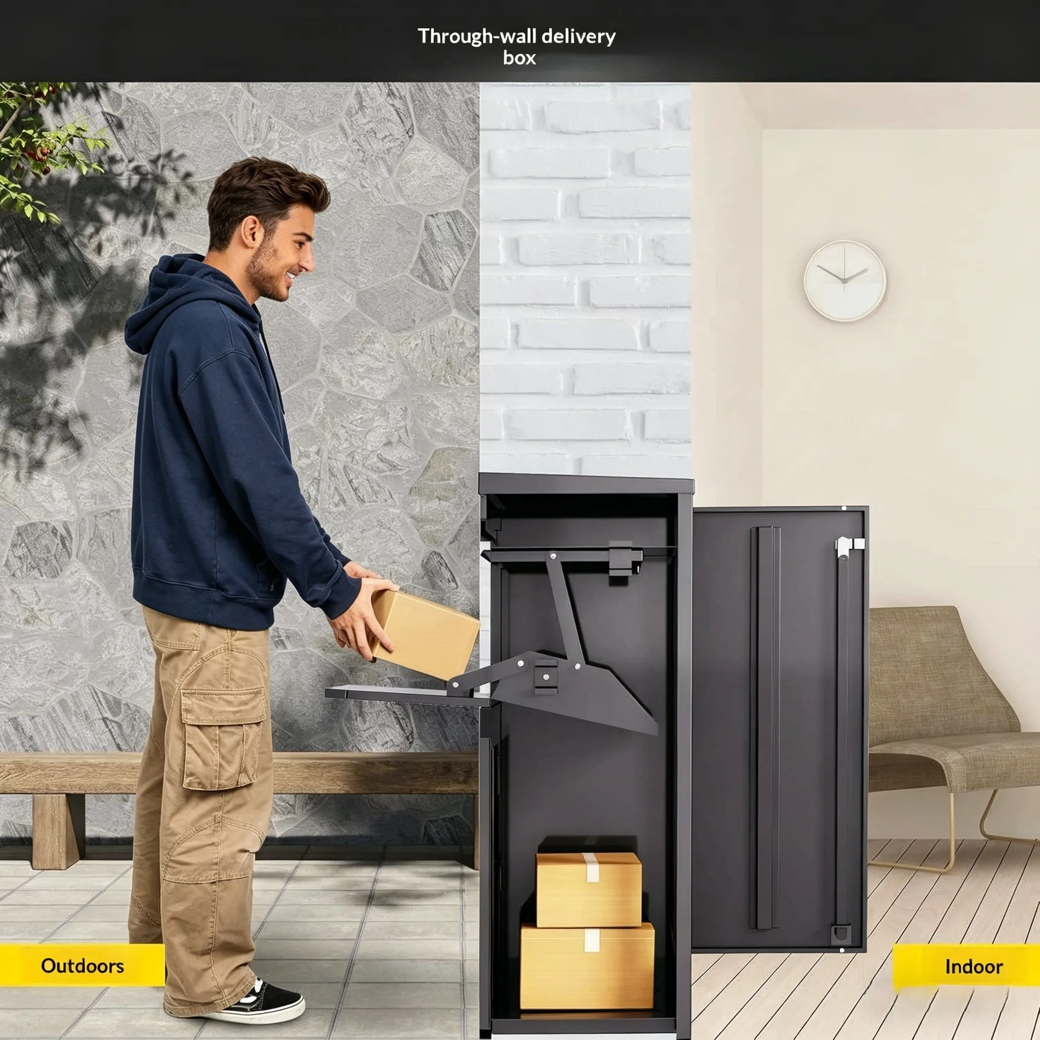 Heavy duty lockable parcel delivery box waterproof metal mailbox anti-theft design suitable for home outdoor use