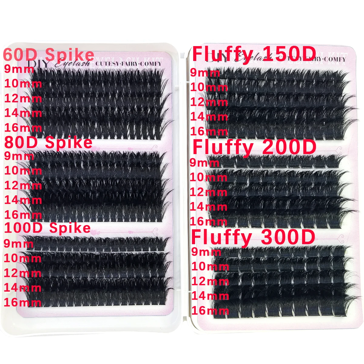 HBZGTLAD 200D-60D Volumen-Wimpernbüschel mit Spitzenenden, 5D Flauschige Wimpernbüschel, Manga-Wimpern, Einzelne Wimpernbüschel, Verlängerte Wimpern – Detail 8