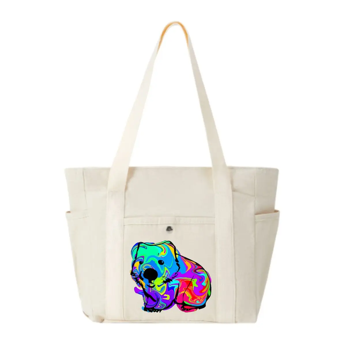 

Психоделическая коала, художественная графика, холщовая сумка большой емкости с несколькими карманами, практичная сумка для покупок