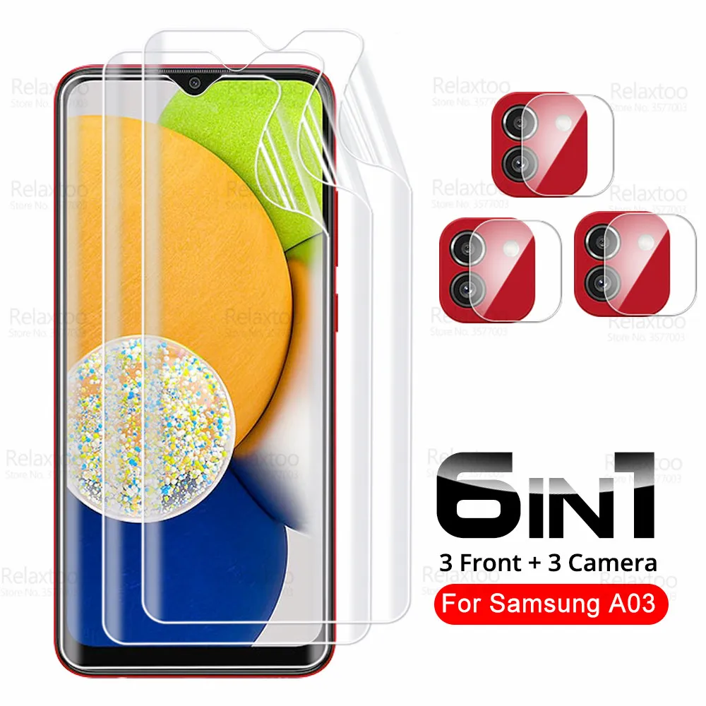 6in1 Hydrogel Film For Samsung Galaxy A03 Screen Protector For SamsungA03 4G A 03 A035F 6.5