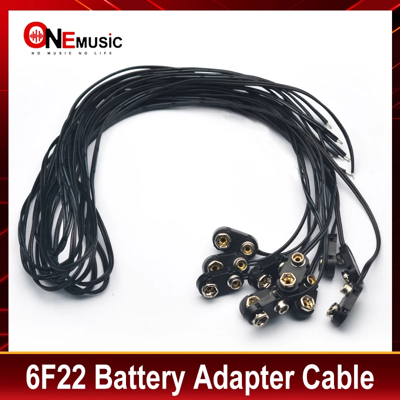 10Pcs 60CM 9V Battery Adapter 6F22 Battery Convert Cable for Active Guitar Bass Pickup Battery Connect Cable Guitar Parts