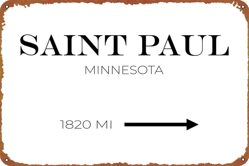 Saint Paul Minnesota Poster Vintage Cute Metal Sign Gift Retro Novelty Cafe Store Garage Tin Signs8x12 Inch