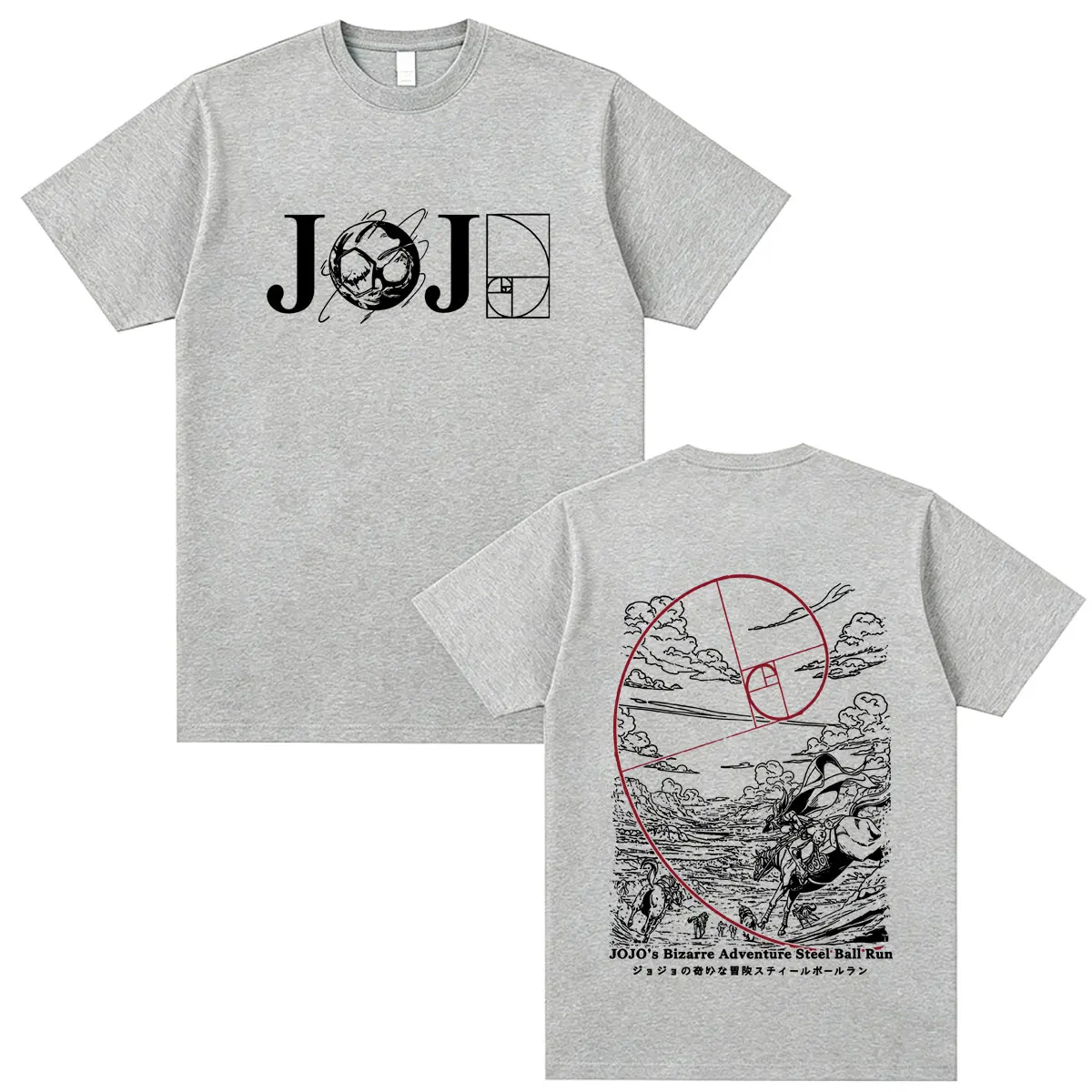 2026 Anime Jojo Bizarre Adventure Steel Ball Run T-Shirt Sommer Herren Damen Manga T-Shirts Männlich Vintage Lässige Streetwear – Detail 7