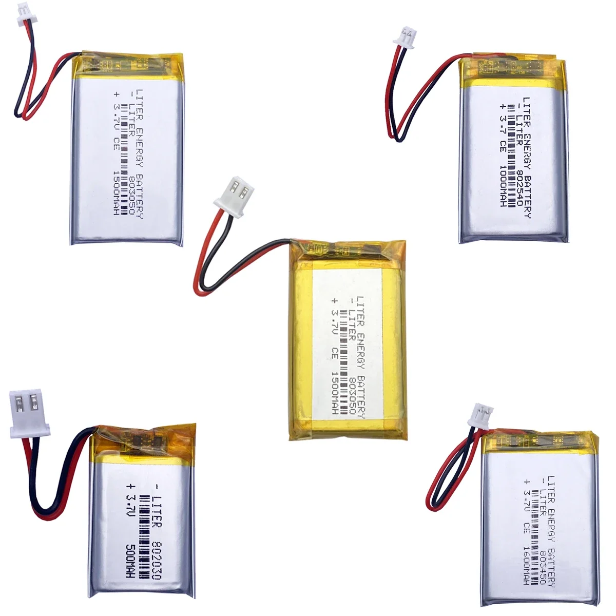 3.7V Lithium Polymer Rechargeable Battery Li Ion Cell for  MP4 MP5 GPS Bluetooth Speaker USB Fan Mouse Massager With connector