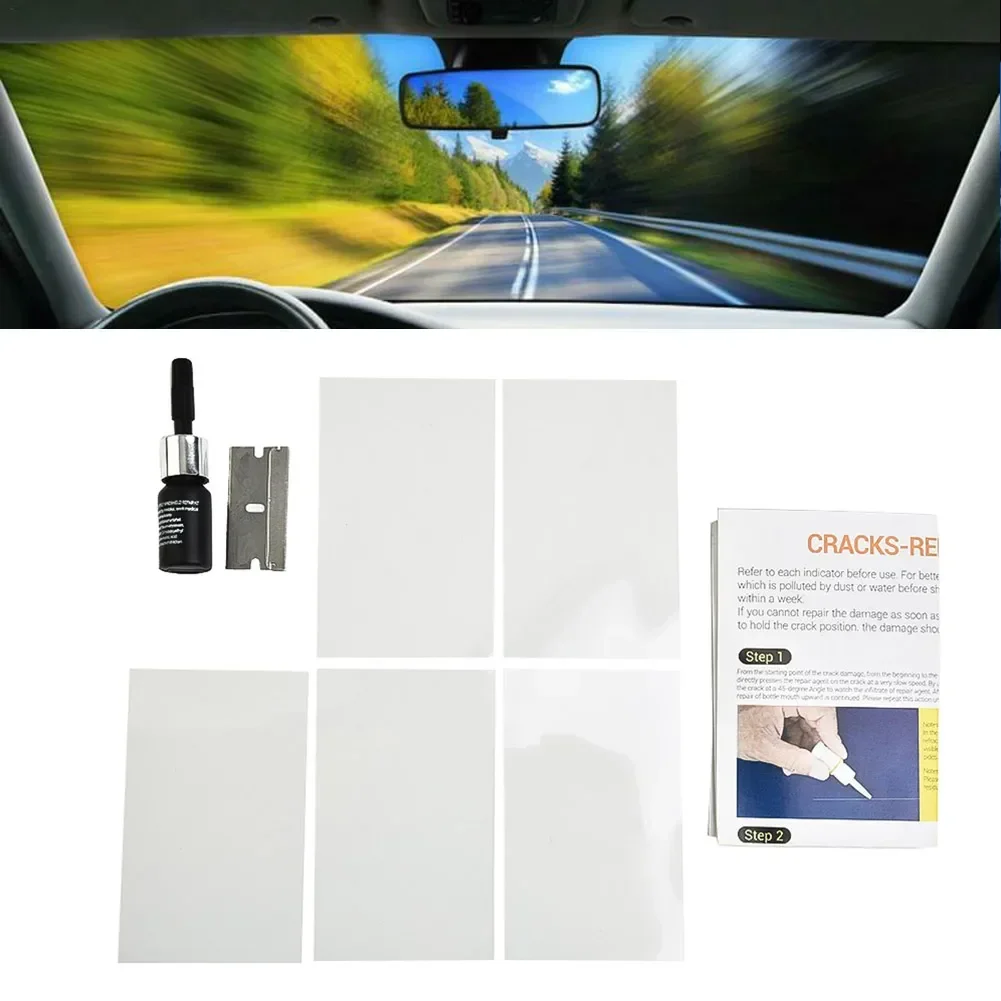 1 Set Car Windshield Windscreen Glass Repair Resin Kit Auto Vehicle Casement Fix Tool Car Windshield Cracked Repair Glue