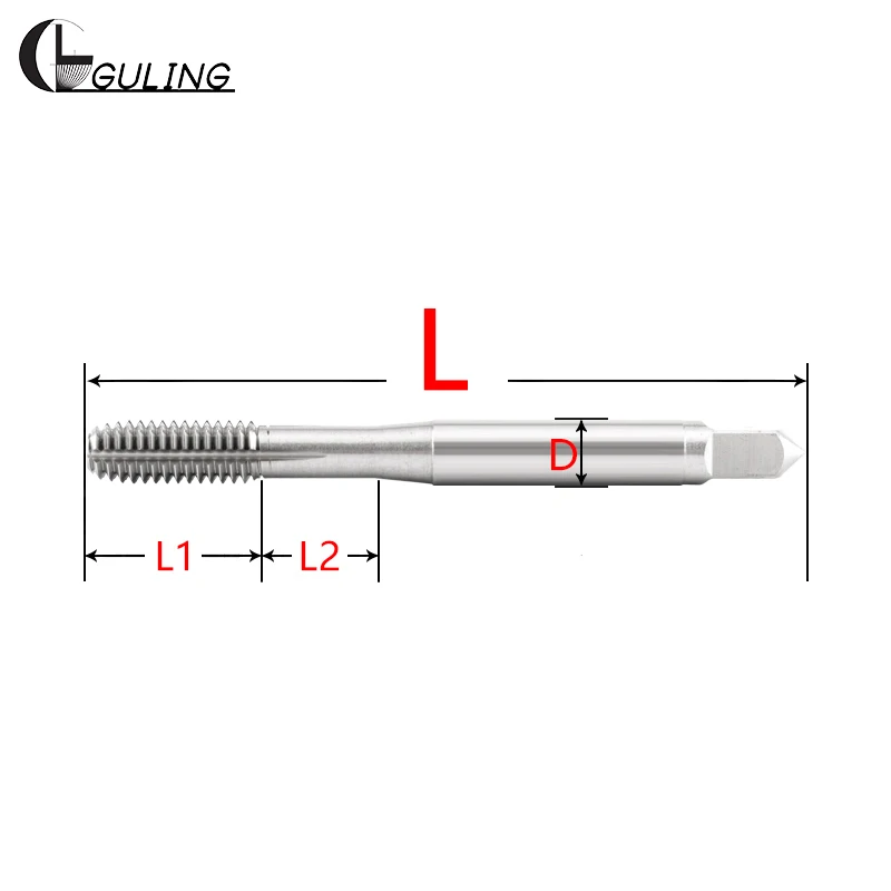 GULING HSSE-M42 JIS Standard White/TIN/DLC/TICN Coating Roll Forming Tap M3M4M5M6M7M8M9 M10M11M12M14M16 Machine Screw Thread Tap