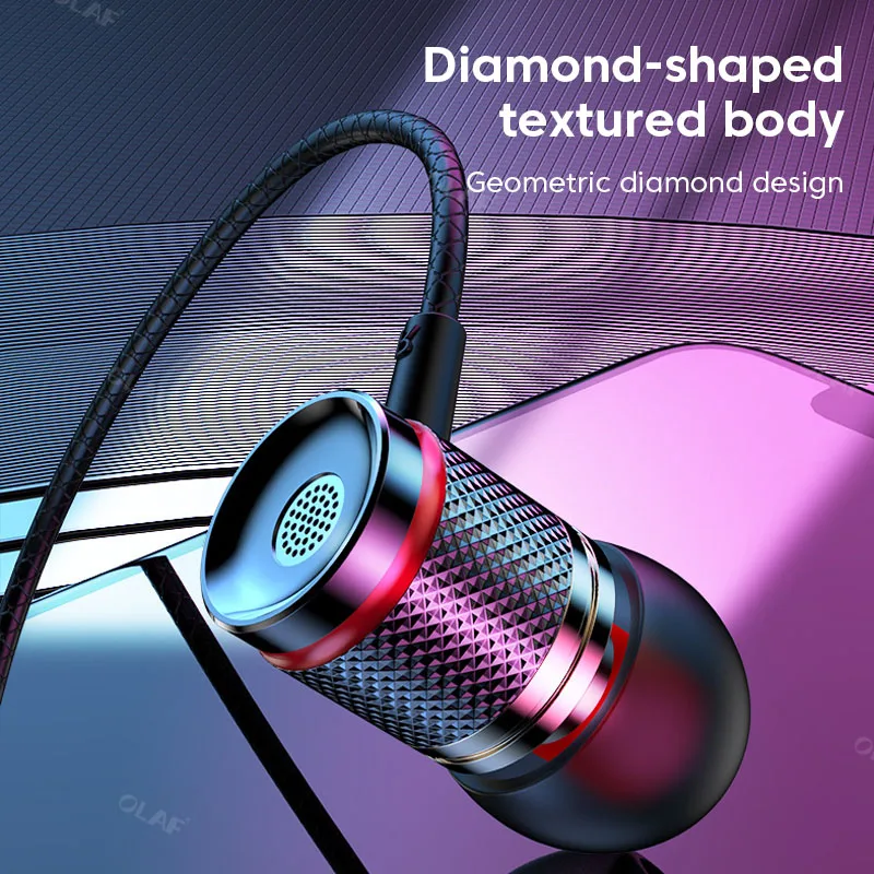 Olaf fones de ouvido com fio dac tipo-c 3.5mm fone de ouvido 9d baixo estéreo fones de ouvido handsfree para samsung s20 s10 xiaomi poco