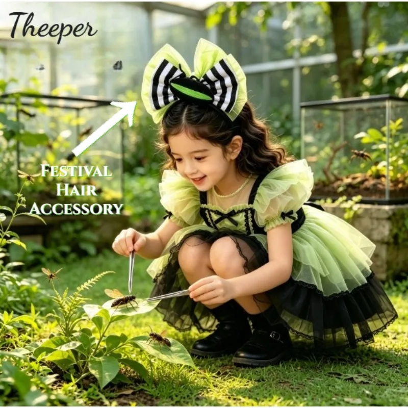 

Striped Cosplay Headband Gothic Style Hair Hoop Spooky Headdress Halloween Party Accessory Stage Show Festival Hair Decoration