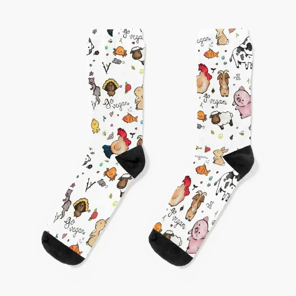 

Vegan pattern Socks anime short sports and leisure Men's Socks Luxury Women's