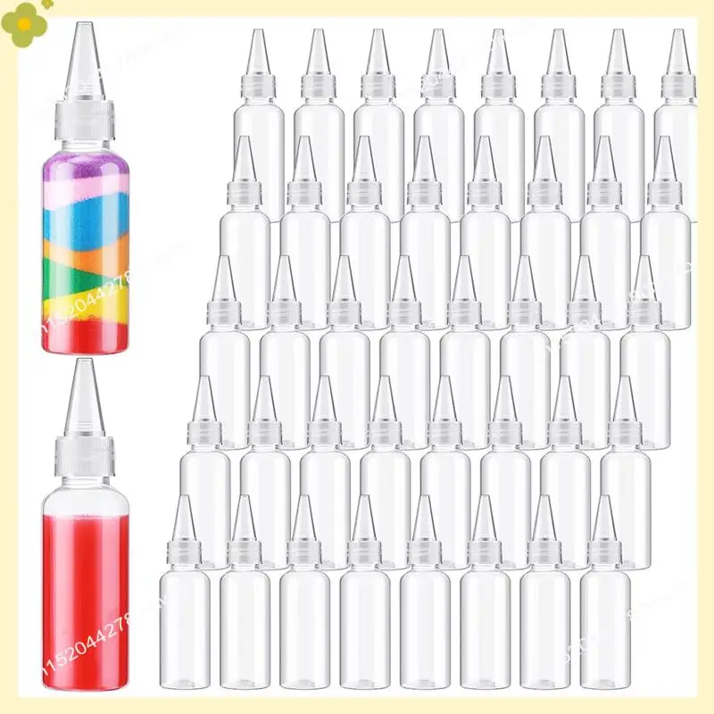 LDHL 1.7 Oz Plastic Squeeze Bottles For Paint Crafts Empty Sand Art Supplies With Leak-Proof Top Caps Writer Bottles For Arts A