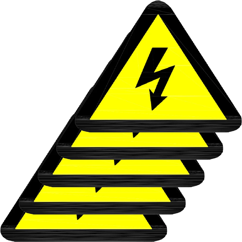 20 Sheets Stickers Signs Electric Shocks Indicator Decal Voltage Yellow