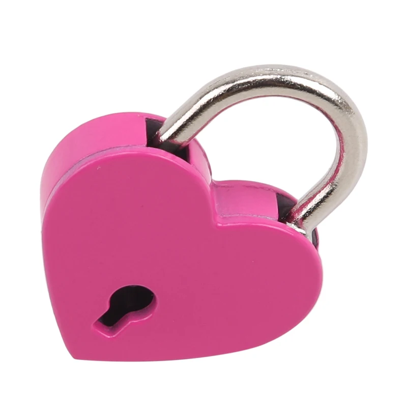 New Vintage Heart Shape Mini Padlock Bag Travel Suitcase Luggage Box Case Key Lock for Book/Home Decoration Ornaments