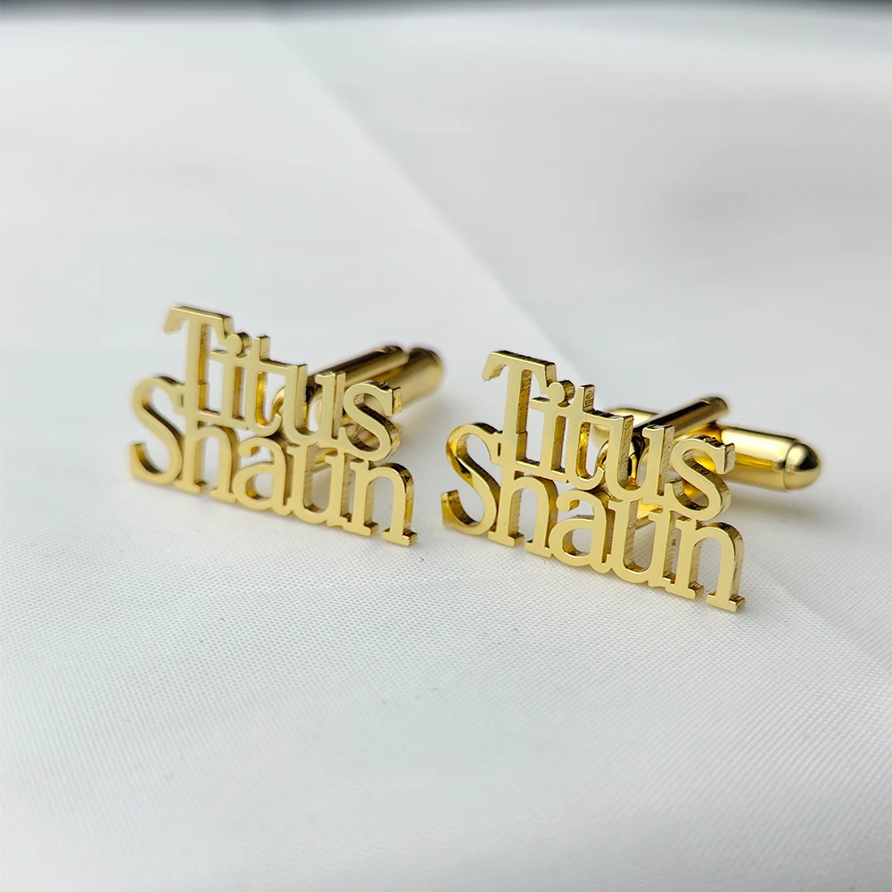 Custom Name Letter Cufflinks para homens, botões, camisa acessórios, presentes de casamento, novos