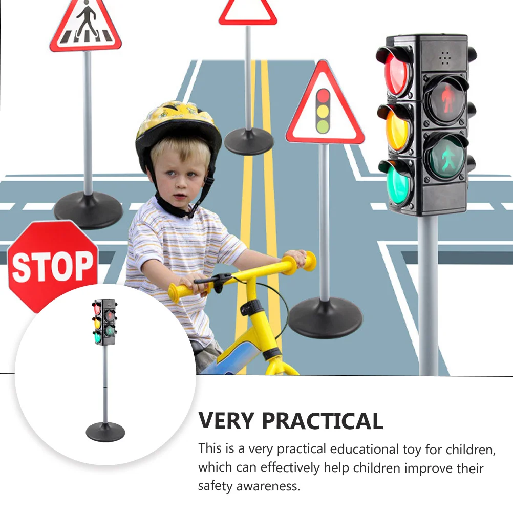 Simulated Traffic Light Toy for Improving Cognition Signal Wooden Kids Plastic Educational Simulation