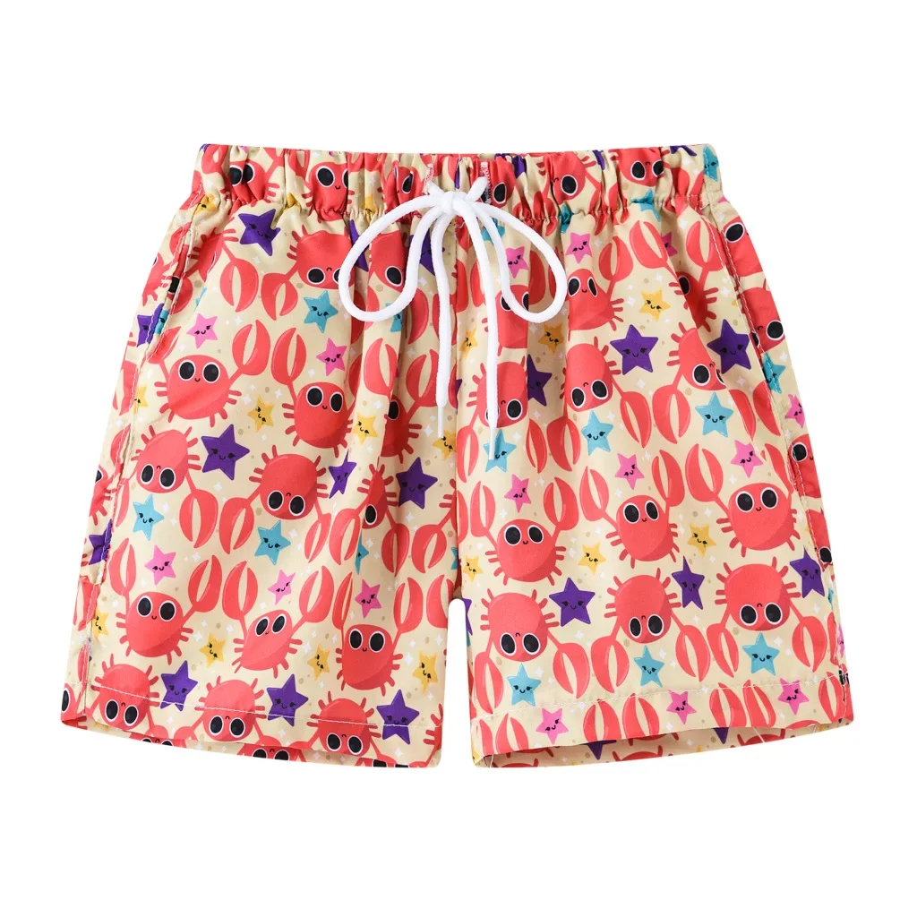 2-8 Years Children Beach Shorts Cartoon Print 2023 Boys Swimsuit Board Shorts Boys Bathing Suit Swimwear Summer Swimming Trunks